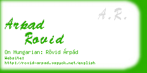 arpad rovid business card