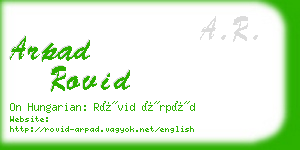 arpad rovid business card